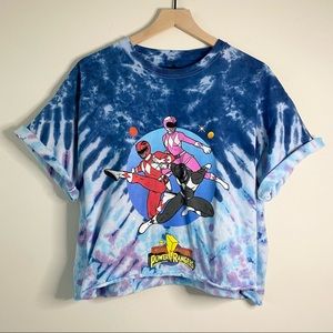 Custom Power Rangers Tie Dye Oversized Crop Tee Size XL